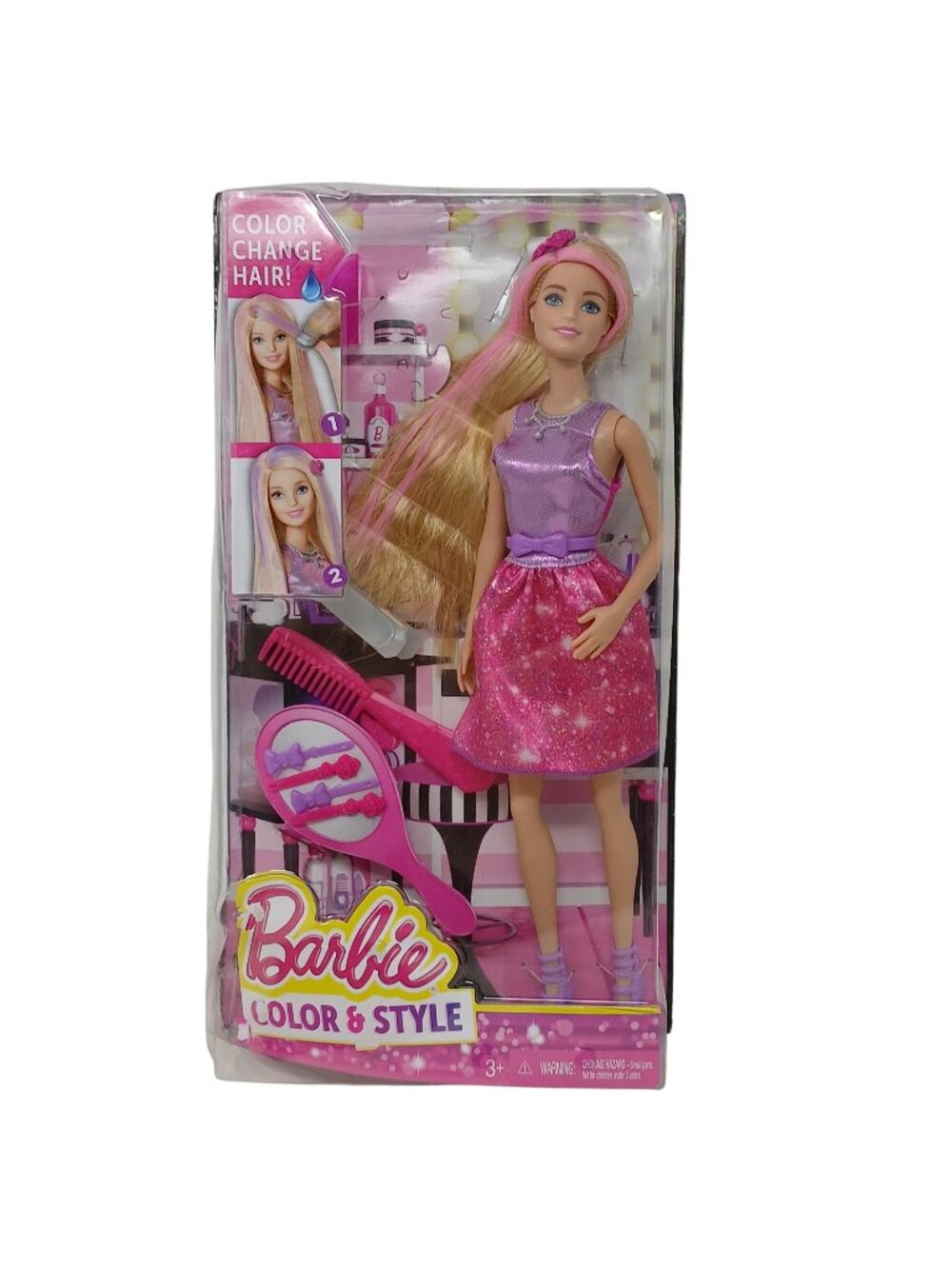 Barbie Color & Style Long Hair Changes Color w Styling Tool CFN47  #D-13